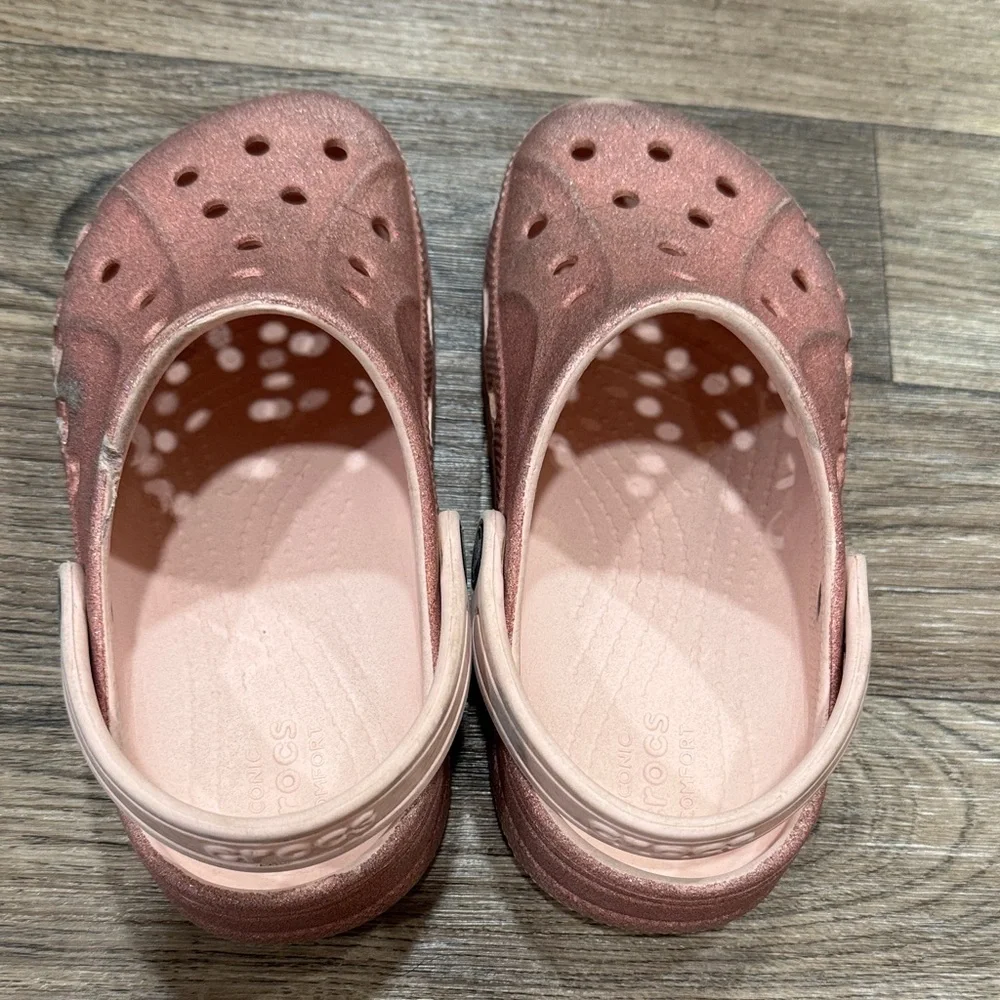 Pink J2 Sparkly Glitter Crocs